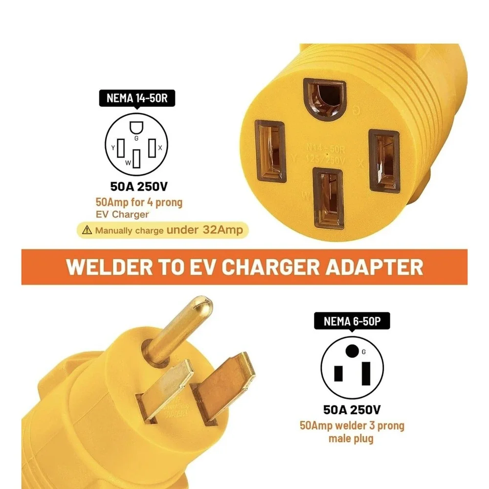 6-50P to 14-50R 240V 50 Amp EV Charger Adapter Cord, Welder Welding Dryer EV ...